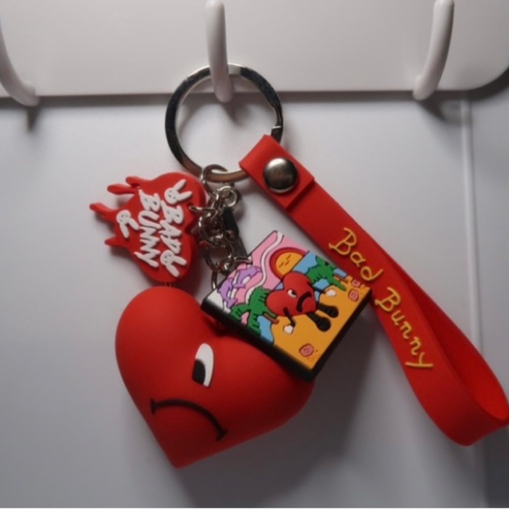 Bad bunny keychains with two croc charms!